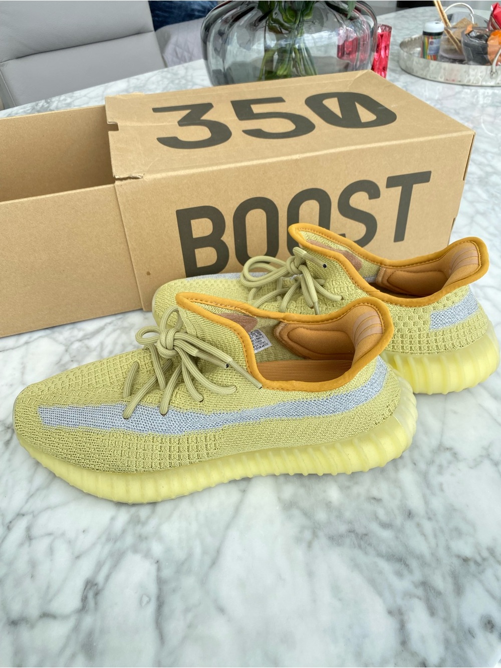 Adidas Yeezy Boost 350 V2 Sneakers — lime color